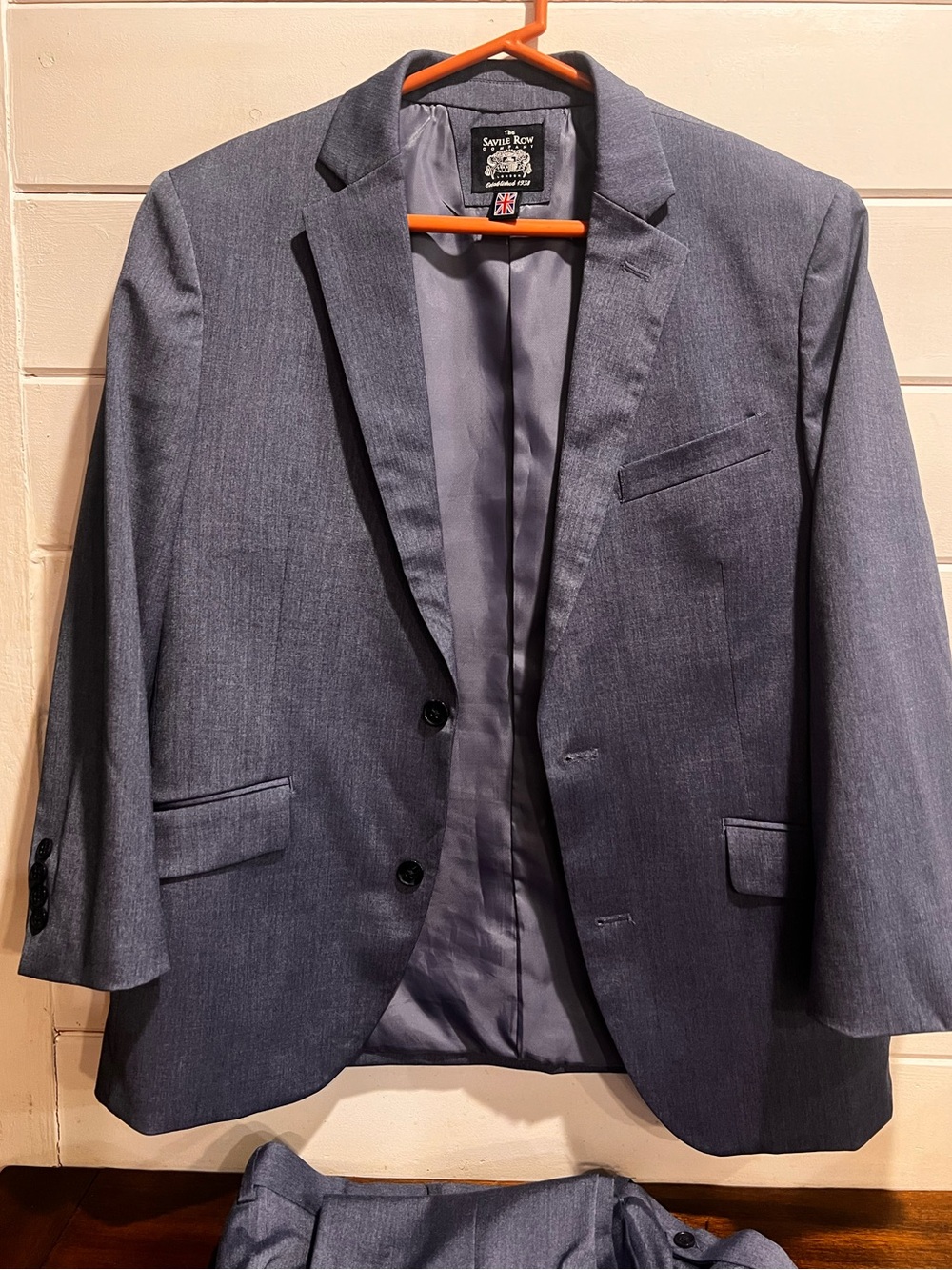 Savile Row Tailored Slate Blue Two-Piece Suit Custom Sizing Two Button - Picture 3 of 16